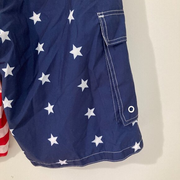 EXIST Patriotic American Flag Swim Trunks/Board Shorts Mesh Lined Men XL July - Picture 13 of 13